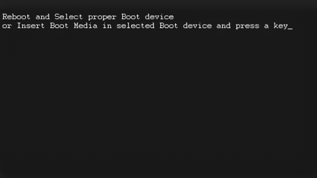 「Reboot and Select Proper Boot Device」と表示される原因と対処法