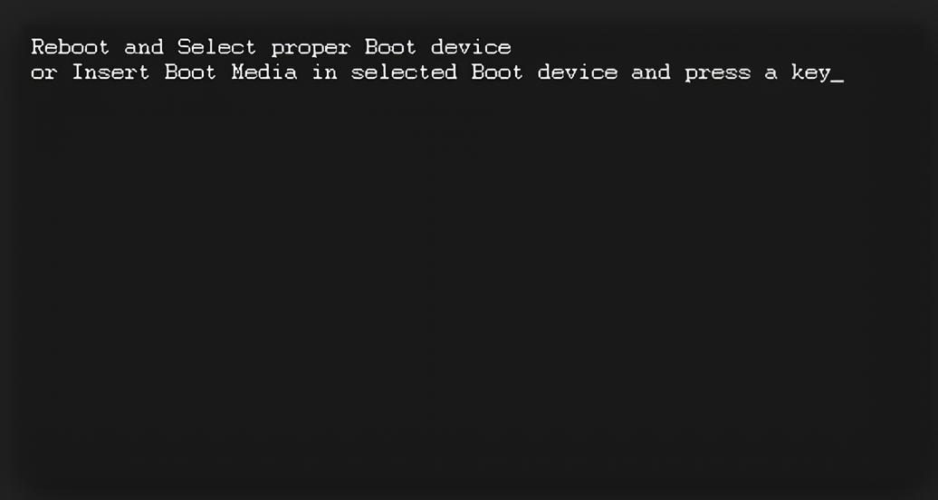 「Reboot and Select Proper Boot Device」と表示される原因と対処法